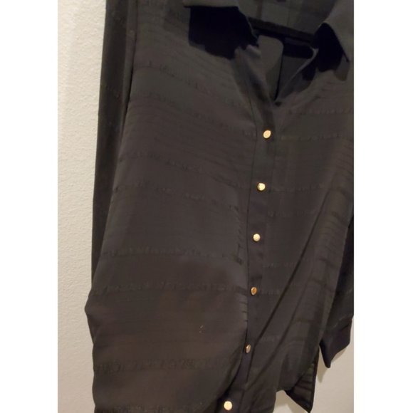 DANA BUCHMAN Button Down Black Blouse - Picture 6 of 6